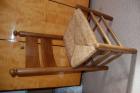 houten stoel met rieten zitting, vintage
