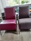 Moderne fauteuils leer en stof