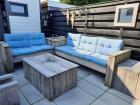 Loungeset hout, incl kussen en tafel