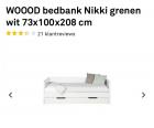 Gratis afhalen wit 1-persoons houten bed, met lade en lattenbodem