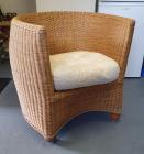 Rotan ronde fauteuil met zitkussen