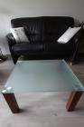 Salontafel met glazen plaat 80 x 80 38 cm hoog