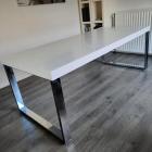 Eettafel 210 cm wit/chroom