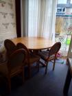 Solid oak table and chairs